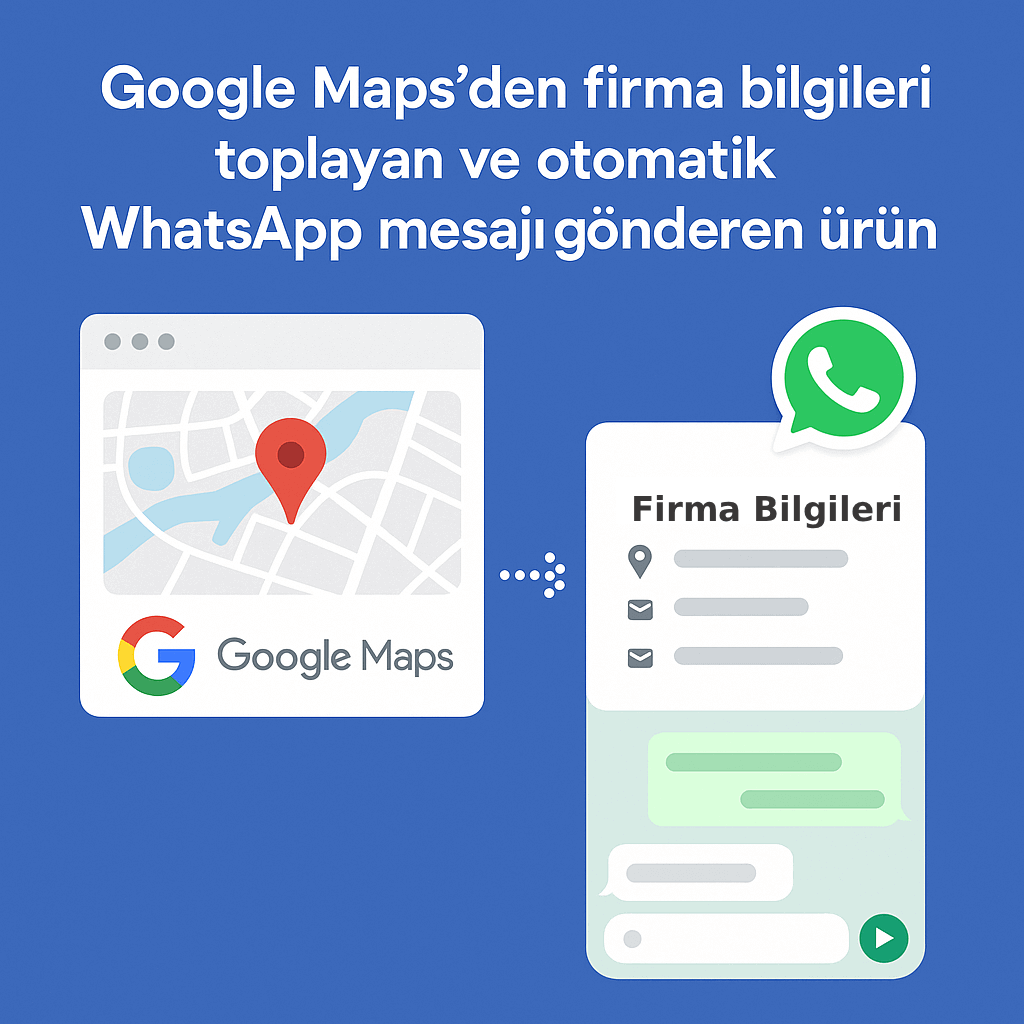 Google Maps’ten işletme verisi topla, WhatsApp’tan otomatik tanıtım mesajı gönder.